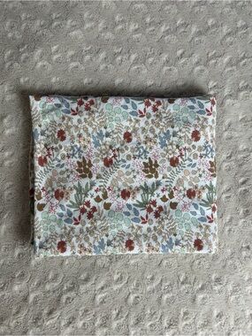 Baby Essentials Floral Leaf Swaddle Blanket Stretch Knit Tan White Green Blue
